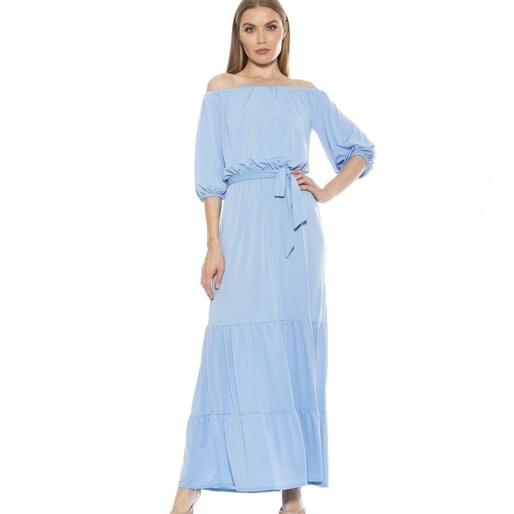 NWT Alexia Admor Harlow Floral Off Shoulder Maxi Dress Size XS